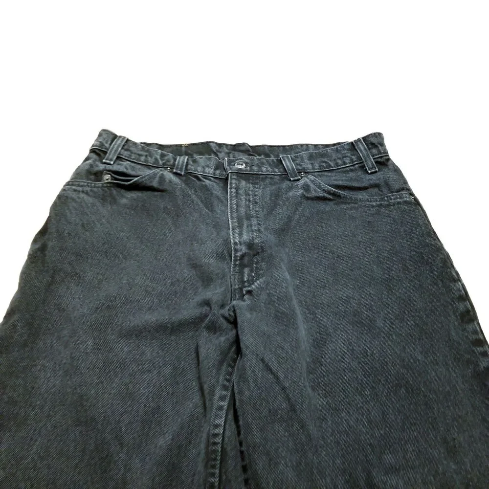 Levi's 560 Orange Tab Jeans Men's Size 33x32 Black Denim 1993 USA Made (34x31.5)